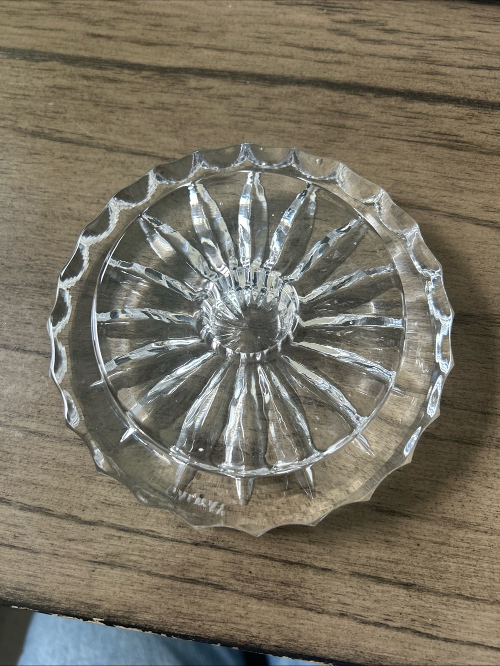Galway Irish crystal Candle Holder with Sunburst Pattern